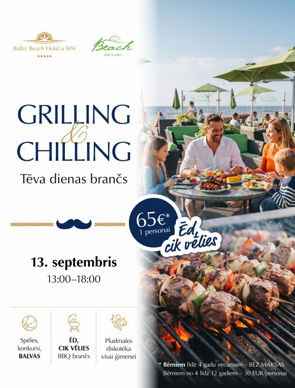 Grilling & Chilling Tēva dienas brančs pie jūras