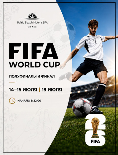 Полуфиналы и финал Чемпионата мира по футболу FIFA 2026™ в Baltic Beach Club
