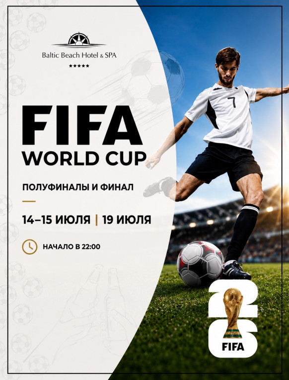 Полуфиналы и финал Чемпионата мира по футболу FIFA 2026™ в Baltic Beach Club